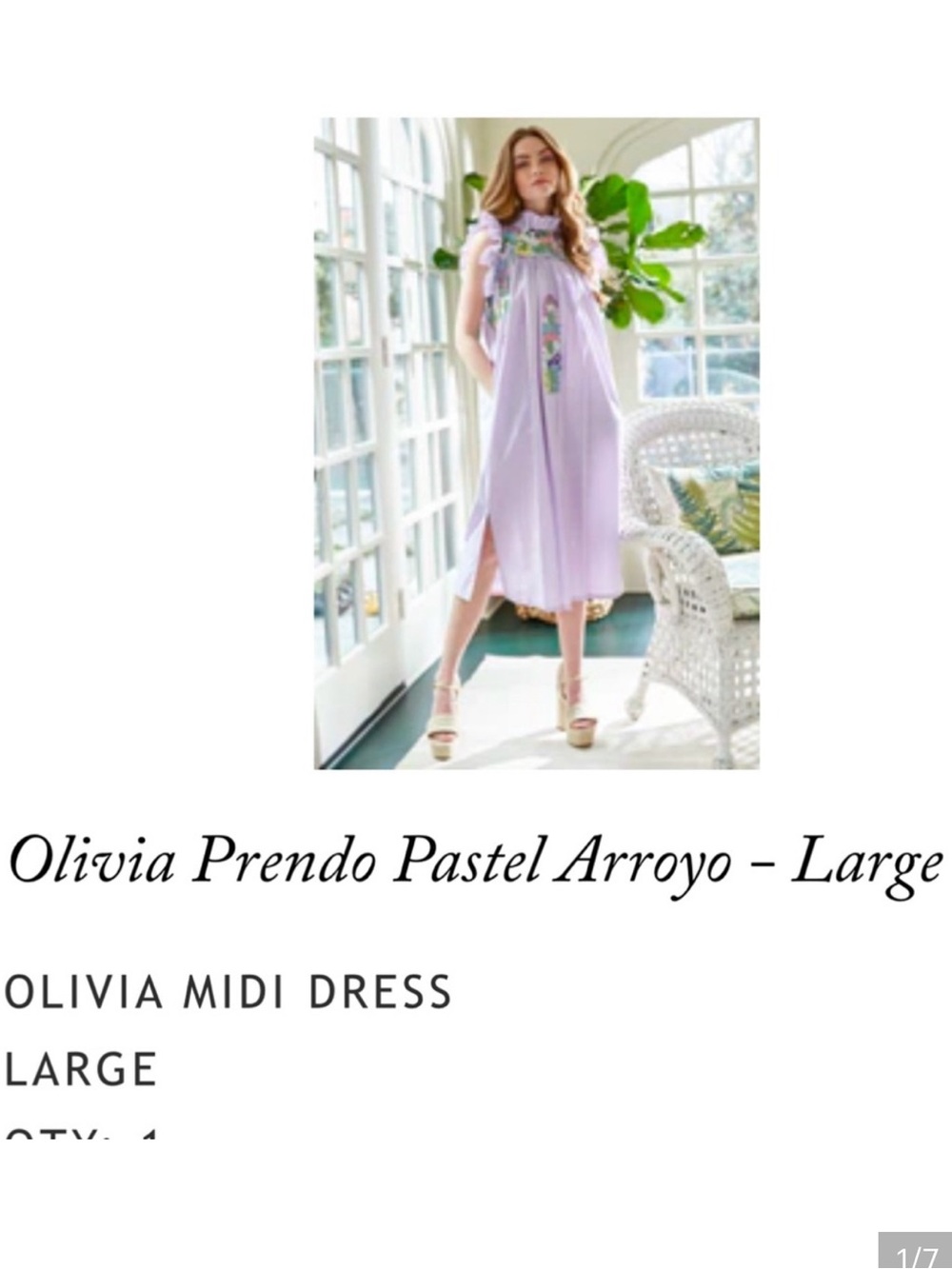 Mi Golondrina Olivia Midi Dress Pastel Arroyo Stripe Large EUC
